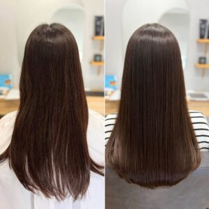 こんにちは(o^^o)！！ こちらのお客様は髪質改善ストレートをしていただきました。 10月頃まで残暑が続きそうですので、うねりや広がりが気になっていましたら是非ご相談ください(*^^*) －－－－－－－ 美髪と育毛の個室サロン en
