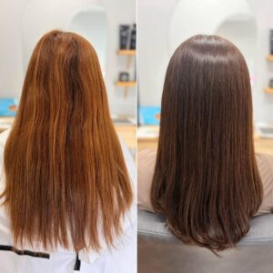 こんにちは(*^_^*)！！ こちらのお客様は美髪カラーで今回ベージュ系のお色味で染めさせていただきました。 明るくなりやすい髪質なのでしっかり色をいれさせていただき、ツヤツヤのお仕上がりに ブログ画像