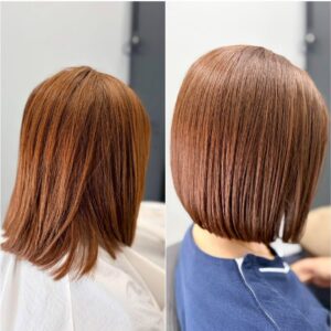 こんにちは(*^_^*)！！ こちらのお客様は、美髪カラーでアッシュベージュに染めさせていただきました。 まだまだ紫外線によるカラーの退色が気になりますね。 寒色系のお色は透明感が出て、柔らかい質感になるのでとてもおすすめです！